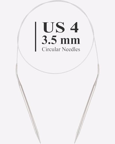 US Size 4 Circular Knitting Needles 40-inch (100cm) Total Length | 3.5mm Round Knitting Needles for Beginners to Knit Oversized Sweaters, Cardigans, Blankets and Large Knitting Projects - size: 40inch-US4/3.5mm