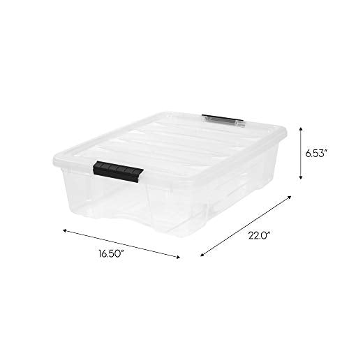 IRIS USA 2-Pack 27 Quart Storage Bins with Lids, Clear | Transparent design makes contents easy to find, Ideal for linens, décor, closet storage, and supplies, Saves space - color: Clear, size: 27 Qt, style: 2 Pack