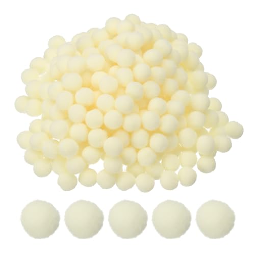 PATIKIL 0.4inch Pom Poms for Crafts, 500pcs Small Pompoms for Crafts Mini Puff Balls Bulk High Elasticity Fuzzy Balls for Hats Christmas Art DIY, Beige - color: Beige, size: 0.4inch