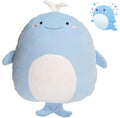 Soft Flat Whale Plush Hugging Pillow Cute Blue Whale Stuffed Animal Plushies Toys Kids Anime Cushion for Birthday, Valentine's Day, Christmas...16.5 Inch - color: Blue, size: 16.5 Inch