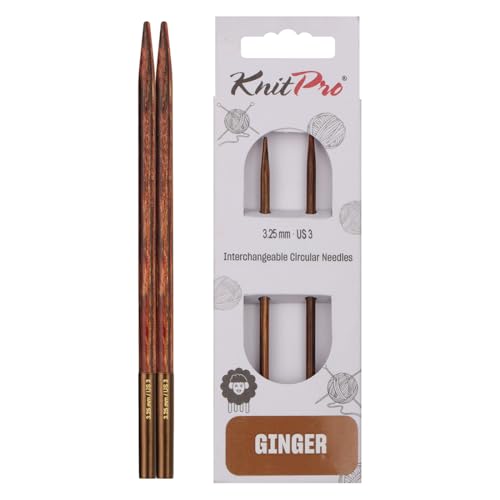 KnitPro Ginger Interchangeable Circular Needles 5" (13cm) | US Size 3 (3.25mm) - size: US 3 (3.25mm)