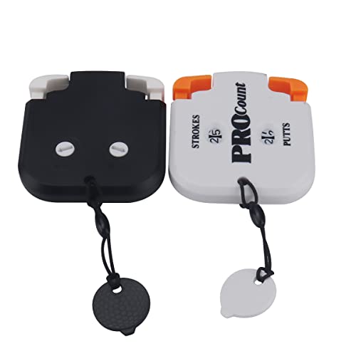 SEACLOUD 2PCS Mini Golf Tally Counter Clicker Turning Technology up to 99 Score Stroke Counter Strike up for Golf Game - style: B2+W1