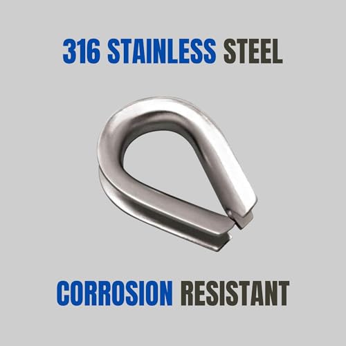 MarineNow 316 Stainless Steel Rope Thimble – Marine Grade, Corrosion Resistant – Prevents Rope Wear/Chafing – Choose Size (5/16", 3/8", 1/2", 5/8", 3/4", 7/8", 1") & Pack (1, 2, 5, or 10) - style: 01-Pack