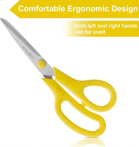 6PCS 8" Scissors,Sharp Stainless Steel Multicolor for Office School Crafts | Right/Left Handed, Comfort Grip Scissors for Office Desk Accessories Sewing Fabric Home Craft School Teacher/Class Supplies - color: Rainbow Color