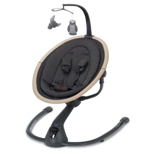 Maxi-Cosi Cassia Smart Baby Swing for Infants, Portable, Foldable Infant Swing with Music, 360 Rotation, 5 Speeds, 12 Melodies, EcoCare Fabric, Auto Motion Sensor, 2 Reclines, Classic Graphite - color: Classic Graphite