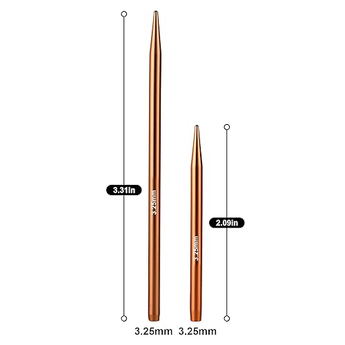 Interchangeable Circular Knitting Needles for Hand Fatigue – 2 Pcs Lightweight Aluminum (3.25mm / US 3), Ergonomic Round Knitting Kit for Seniors & Hobbyists, Smooth Non-Snagging Crochet