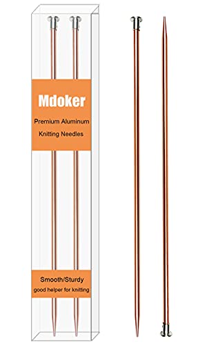 Mdoker 13.8 Inch Aluminum Knitting Needles Colored Straight Single Pointed Metal Sweater Knitting Needle for DIY Knitting Projects,Size US 7(4.5mm) - color: Champagne, size: US 7(4.5mm)