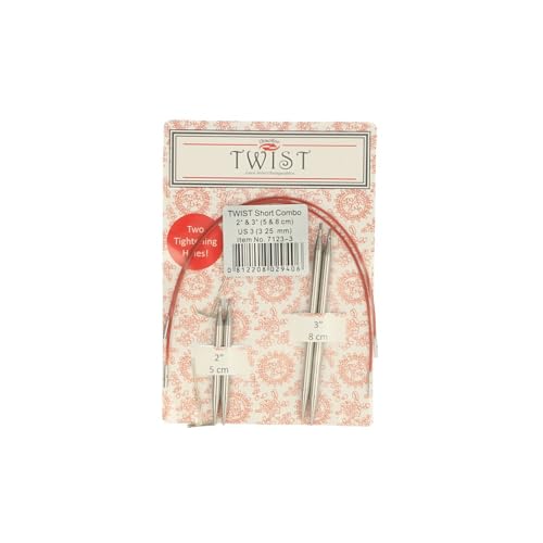 ChiaoGoo Twist Short Combo, 2" & 3" (5 & 8 cm) [M], US 3 (3.25 mm) - size: US 3 (3.25 mm)