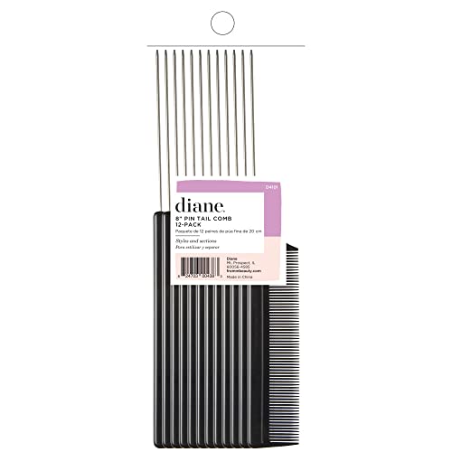 Diane D4101 Pin Tail Combs - 12 Count (Pack of 1) - color: Black, style: Pin Tail Combs
