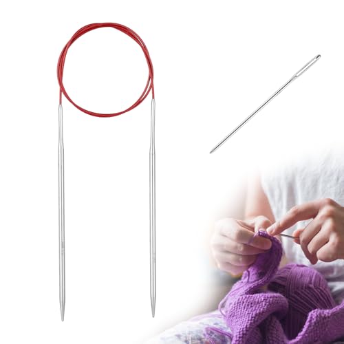 Circular Knitting Needles Stainless Steel Long Needles for Adults Beginners, Flexible Cord for Sweaters Blankets Socks,Lightweight Smooth Tips Magic Loop Knitting Needles (40inch, US6/4mm) - color: 40inch, size: US6/4mm
