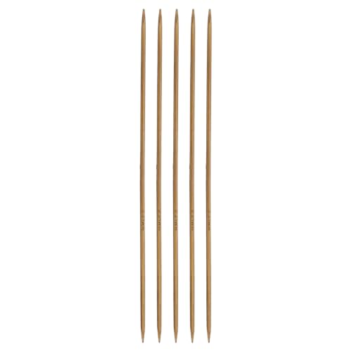 HARFINGTON 5Pcs Bamboo Knitting Needles Double Pointed Size US 1(2.25mm) Carbonized 6 Inch(15cm) Straight for Handmade Creative DIY Knitting Craft Yarn Projects - size: US 1(2.25mm)
