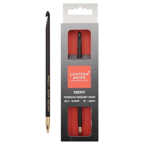 Lantern Moon Ebony Wood Afghan/Tunisian Crochet Hook | US Size I (5.5mm) - size: US I (5.5mm)