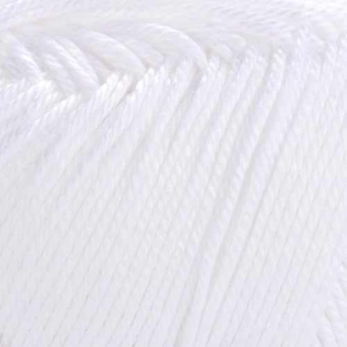 Yarn Art Begonia Yarn 100% Cotton, Pure Premium Soft Cotton Yarn, for Knitting Crochet and Amigurumi, Various Pastel and Shiny Colors, Fine- Sport 2 Yarn,1.76 Oz (50g) / 185 Yrds (169m) (1000) - color: 1000