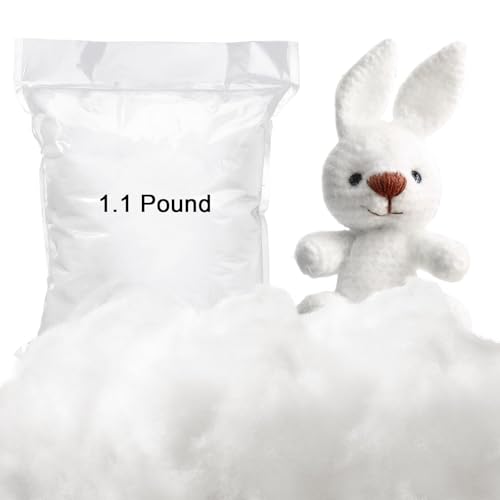 Woanger 1.1 Pound/ 18oz Polyester Polyfill Stuffing for Stuffed Animals Pillow Cushions Soft Cotton Poly Fiberfill Stuffing High Resilience Fiber for Couch Making Fluff Crafts Home Decors - size: 1.1 Pound/ 18oz