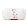 LUCKY BALL Milk Cotton Yarn, 100g / 240 yd 60% Cotton 40% Acrylic #2 Fine Sport Yarn, Soft Crochet & Knitting Yarn for Amigurumi Dolls, Baby Items, Flowers, Hats, Sweaters, Blankets (White) - color: 1White