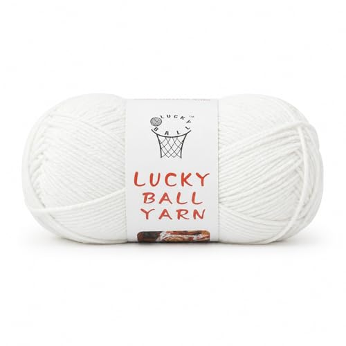 LUCKY BALL Milk Cotton Yarn, 100g / 240 yd 60% Cotton 40% Acrylic #2 Fine Sport Yarn, Soft Crochet & Knitting Yarn for Amigurumi Dolls, Baby Items, Flowers, Hats, Sweaters, Blankets (White) - color: 1White
