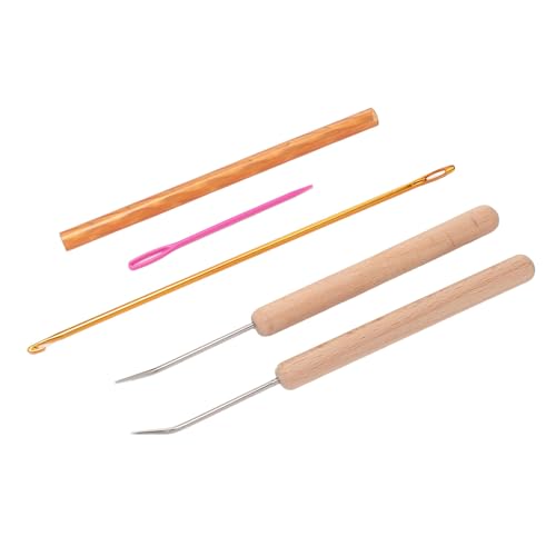 Loom Knitting Pen Tool, Crochet Hook Set DIY Knitting Loom Hook for Hat Scarf Blanket Making Quick Winding Wooden Handle Smooth Aluminum Needle Easy Thread Pulling