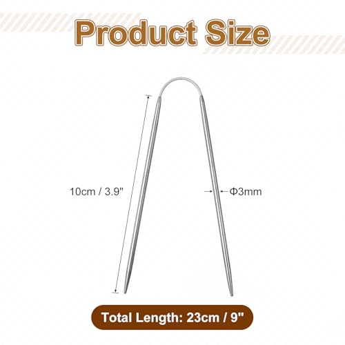 uxcell 6Pcs Size US 2.5 (3mm) Double-Pointed Flexible Knitting Needles 9 Inch(23mm) Stainless Steel Needle for Handmade Projects DIY Knitting - size: Size US 2.5 (3mm)