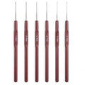 6pcs Small Size Crochet Hooks for Arthritic, Crochet Needle for Arthritic, Ergonomic Handle 0.5mm Hooks for Thread 0.5mm~1mm for Beginners, Smooth Knitting