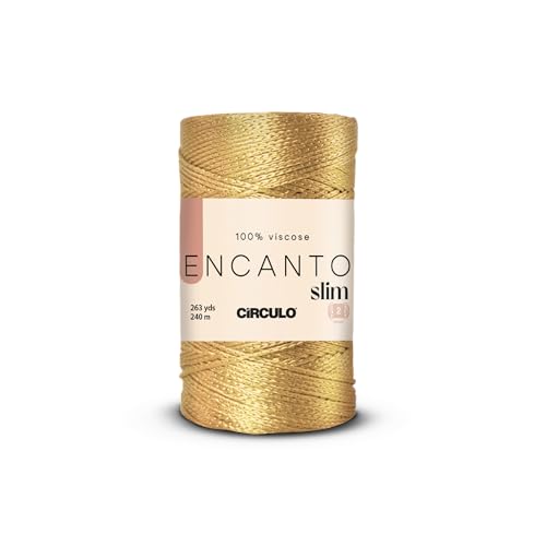 CIRCULO Encanto Slim Roll Yarn 100% Viscose - Luxury & Shine - Sport Weight Yarn - 262 yds, 3.52 oz - Color 7577 - Gold - color: 7577 - Gold, size: New - Encanto Slim - Sport #2