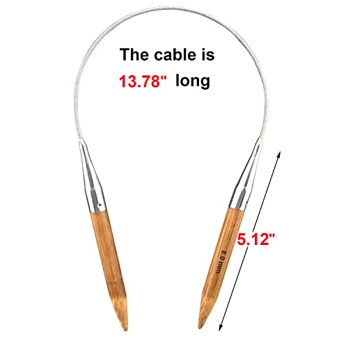 Mdoker Bamboo Circular Knitting Needle Size 11 24 Inch Circular Knitting Needles for Handmade Knitting DIY and Any Weaven Yarn Projects(US Size 11,8mm) - size: US-11-(8mm)