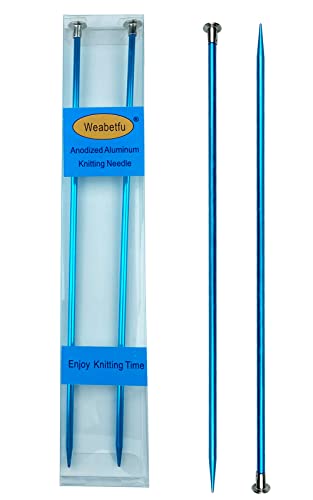 Weabetfu Aluminum Metal Knitting Needle,Colored Straight Single Pointed,10-inch Length for Handmade DIY Knitting,Size US 4(3.5mm),Random Color - color: Blue, size: US 4