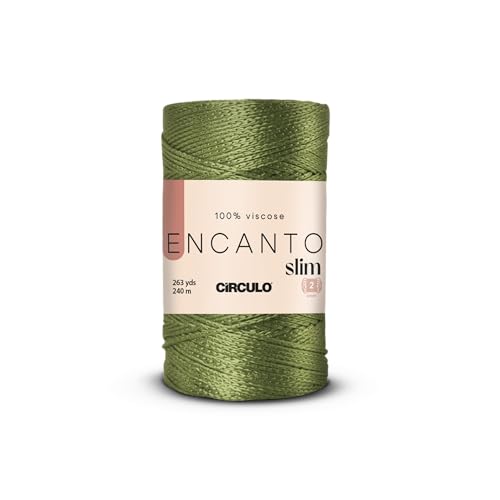 CIRCULO Encanto Slim Roll Yarn 100% Viscose - Luxury & Shine - Sport Weight Yarn - 262 yds, 3.52 oz - Color 5105 - Sage Leaf - color: 5105 - Sage Leaf, size: New - Encanto Slim - Sport #2
