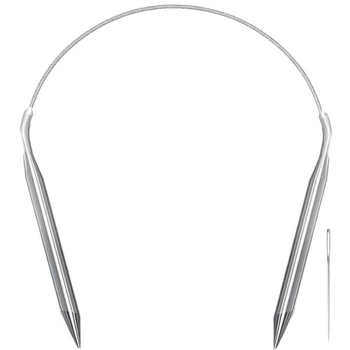 Aolfior Stainless Steel Circular Knitting Needles Size 15 16 Inch 10.0 mm Set Round Metal (Silver, 16 inch-15-(10.0mm)) Suitable for Beginners and Experienced Knitters Alike. - size: 16 inch-15-(10.0mm)