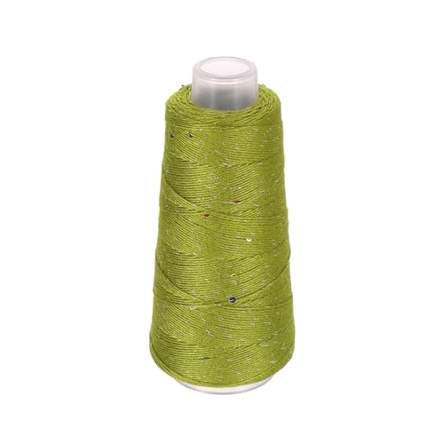 uxcell Cotton Silk Yarn Mercerized Cotton Silk Blend Sparkly Yarn with Sequins, 6-Ply Metallic Knitting and Crochet Thread for Hand Knitting Crocheting DIY Craft, 50g (Light Green) - color: Light Green