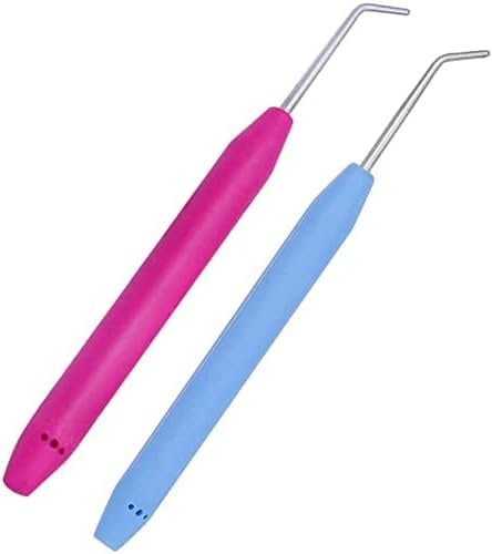 2 Pcs Knitting Loom Hook Crochet Hook for Knifty Loom Hook Tool with Handle Knitting Sewing Tools Durable and Fashion Knitting Looms and Boards (Pink and Blue)