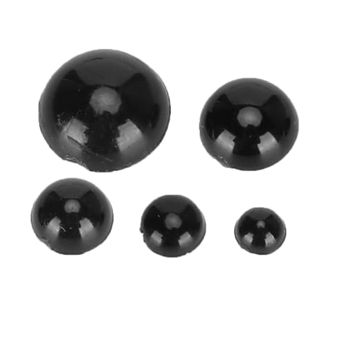 MOPFOL 500pcs Black Plastic Safety Eyes - Flat Bottom Domed Buttons for Doll Making, DIY Crafting & Sewing Accessories(S) - size: S