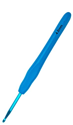 Hobekoee Size G/4mm Crochet Hook Ergonomic Handle for Arthritic Hands Soft & Smooth Knitting Needles for Beginners and Crocheting Yarn - size: 4mm