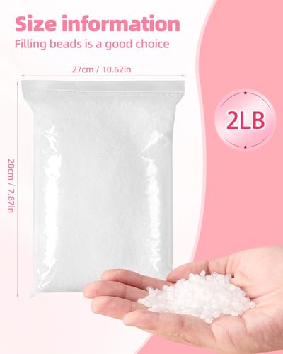 2 lb Poly Pellets Weighted Stuffing Beads,Plastic Pellets Weighted for Stuffed Animals,Poly for Bean Bags, Crafts,Doll and Blankets