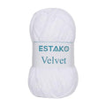 Estako Velvet Yarn for Crocheting, Super Bulky Chenille Yarn, White | ultra soft, plush, cozy, thick, fluffy, polyester, 100 g, 132 yds, amigurumi, 4.5 mm hook - color: 1110 - White, size: Pack of One
