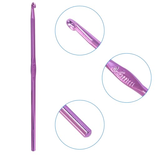 Bivethoi Aluminum Crochet Hook 4.5mm, 20 Pcs | Knitting Needles, Bulk Set, For Craft Yarn, For Beginners - size: 4.5mm