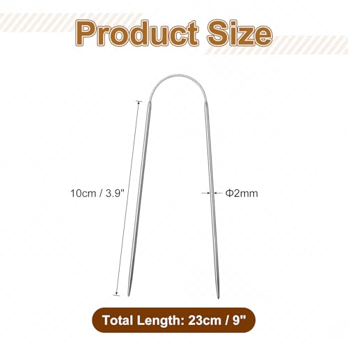 uxcell 3Pcs Size US 0 (2mm) Double-Pointed Flexible Knitting Needles 9 Inch(23cm) Stainless Steel Needle for Handmade Projects DIY Knitting - size: Size US 0 (2mm)