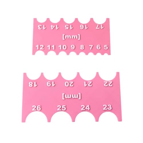 SPANSEE Safety Eye Sizer Tool, Safety Eye Ruler for Amigurumi Doll, Helps You Measure Safety Eyes from 5-26mm Size (Pink)