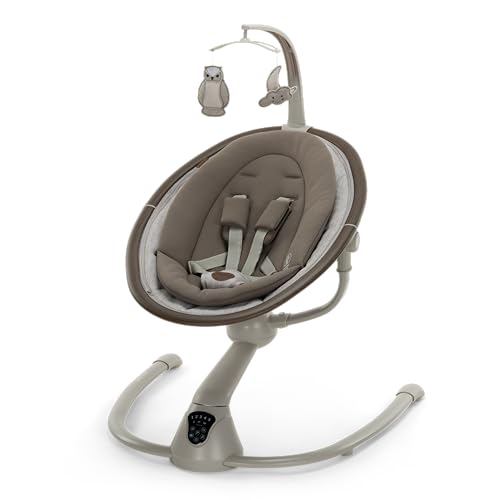Maxi-Cosi Cassia Smart Baby Swing for Infants, Portable, Foldable Infant Swing with Music, 360 Rotation, 5 Speeds, 12 Melodies, EcoCare Fabric, Auto Motion Sensor, 2 Reclines, Truffle - color: Truffle