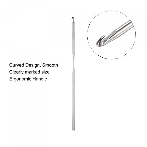 uxcell Stainless Steel Crochet Hook 1.9mm US Size 5 Knitting Needles for DIY Craft Yarn 6Pcs - size: 1.9mm