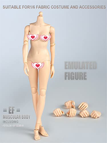 1/6 Scale Female Figure Body, 12inch Suntan Skin Huge Bust Flexible Doll | 1:6 Scale Female Body,Half-Seamless,Articulated Action Figure with Replacement Hands for Custom Painting Photography Display - color: Suntan Skin-super Large Bust