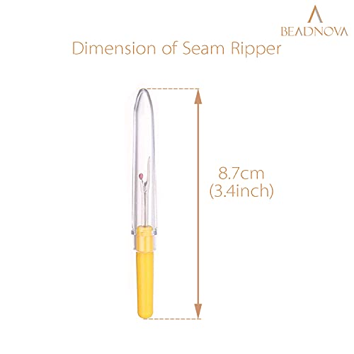 BEADNOVA Seam Ripper 4pcs Stitch Eraser Thread Cutter Small Clothes Tag Remover Seam Rippers for Sewing Crafting Thread Removing (4 Colors) - color: 4pcs