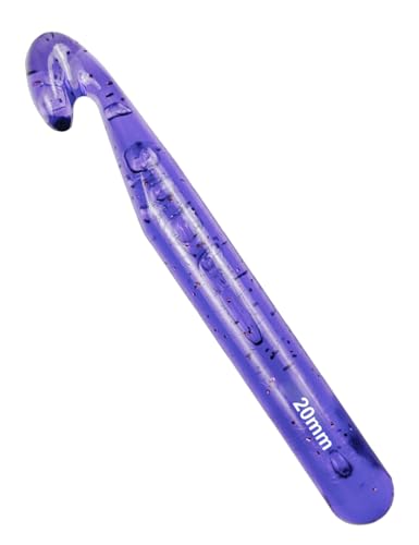 Weabetfu 20mm Large Crochet Hook,Huge Crochet Hooks for Chunky Yarn,Ergonomic Knitting Giant Crochet Hooks,Big Crochet Hooks for Knitting Yarn Carpet Scarf Wool Roving - color: Purple, size: 20mm