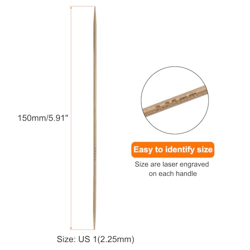Generic 5Pcs Bamboo Knitting Needles Double Pointed Size US 1(2.25mm) Carbonized 6 Inch(15cm) Straight for Handmade Creative DIY Knitting Craft Yarn Projects