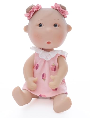 Mini Baby Doll, 7 Inch Mini Baby Doll with 5 Movable Joints, Thumb-Sucking Pose, Full Body Vinyl Doll for Play, Display, and Collection, Gifts for Boys and Girls, Collectors, Ages 3+ (Pink) - color: Pink