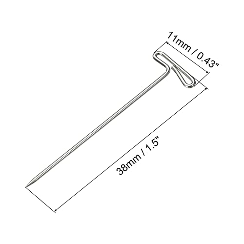 PATIKIL 1.5 Inch T-Pins, 200 Pack Stainless Steel Blocking Pin Needles for Modelling Crafts, Silver - size: 38mm