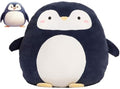 Soft Flat Penguin Plush Hugging Pillow Cute Navy Blue Penguin Stuffed Animal Plushies Toys Kids Anime Cushion for Birthday, Valentine's Day, Christmas...16.5 Inch - color: Navy, size: 16.5 Inch