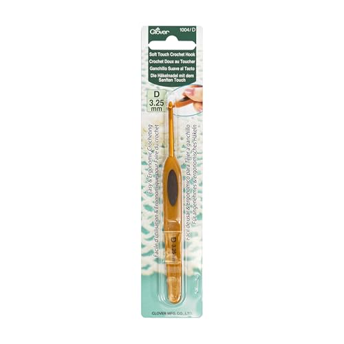 Clover Soft Touch 3.25-mm Crochet Hooks, Size D (1004/D) - size: 3.25mm
