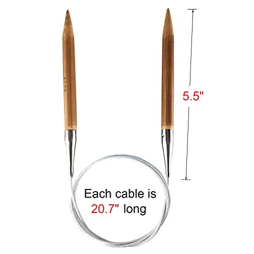 Weabetfu Bamboo Circular Knitting Needle,32-inch Length for Handmade Creative DIY and Any Weave Yarn Projects,US Size 13(9mm) - size: US 13(9mm)
