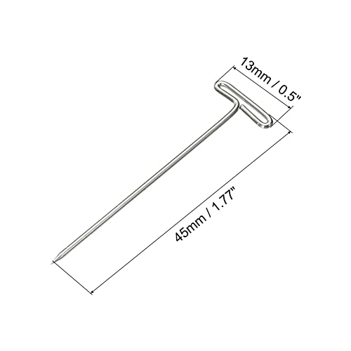 PATIKIL 1.77 Inch T-Pins, 200 Pack Stainless Steel Blocking Pin Needles for Modelling Crafts, Silver - size: 45mm