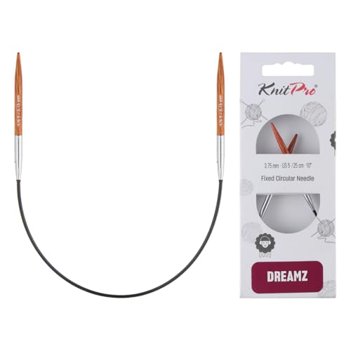 KnitPro Dreamz Fixed Circular Needles 10" (25cm) | US Size 5 (3.75mm) - color: Orange Lily, size: US 5 (3.75mm)